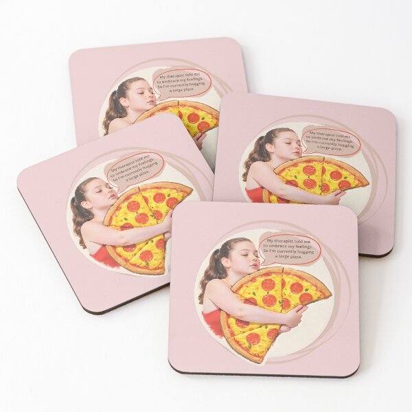 Item preview, Hugging a large Pizza designed and sold by Empowered Mind Prints.