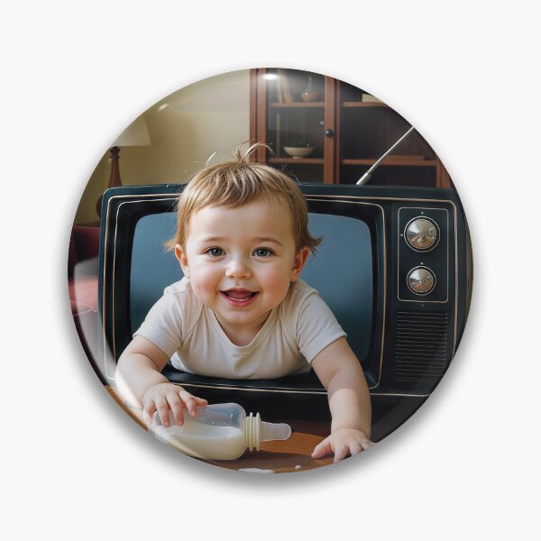 Item preview, Baby Crawling Out of a Retro Television Set designed and sold by Maria Dryfhout.