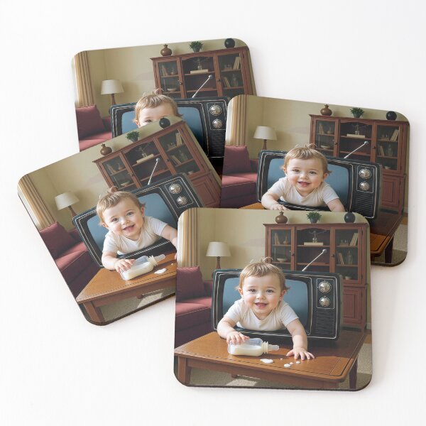 Item preview, Baby Crawling Out of a Retro Television Set designed and sold by Maria Dryfhout.