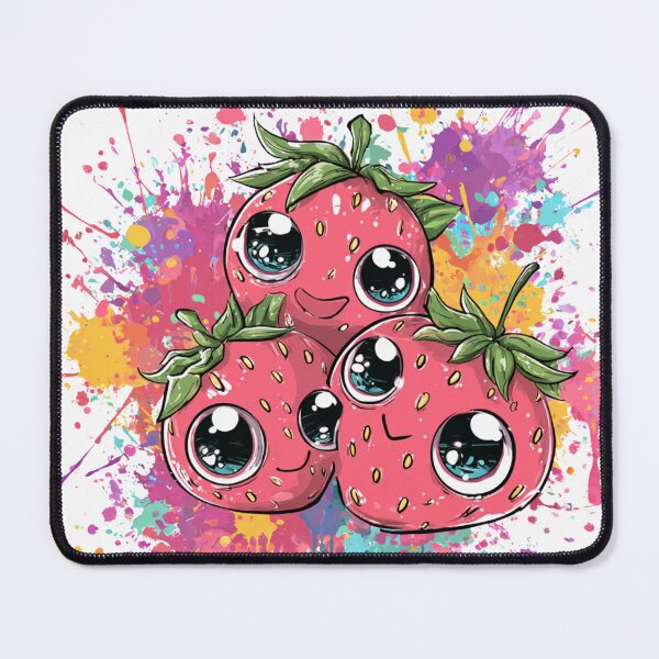 Item preview, Colorful Kawaii Strawberry Art Print designed and sold by Valor Vibes Clothing Co..