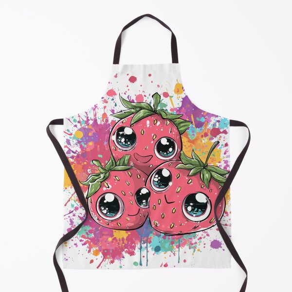 Item preview, Colorful Kawaii Strawberry Art Print designed and sold by Valor Vibes Clothing Co..