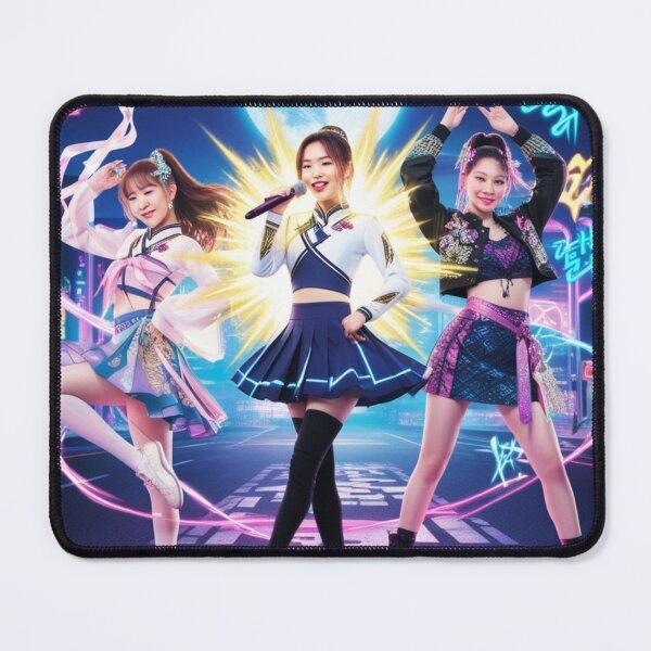 Item preview, HUNTRIX Anime K-pop Girl Group Poster – Magical Idol Art, Cyberpop Illustration designed and sold by zevorgue.