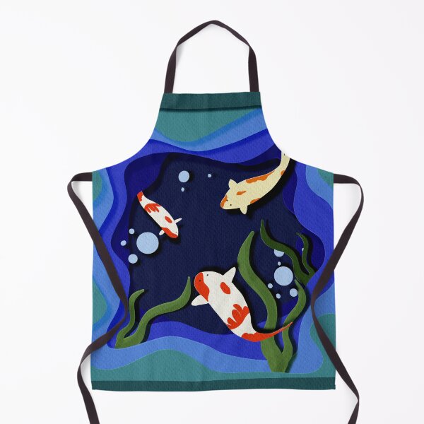 Item preview, Koi Fish in Pond – Paper Cut Style Illustration with Water Ripples designed and sold by Pragatee.