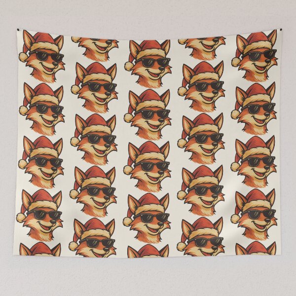 Item preview, Cool Christmas Fox – Funny Santa Animal with Sunglasses designed and sold by Iras-Art-Corner.