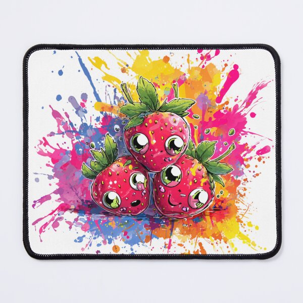 Item preview, Colorful Kawaii Strawberry Art Print Sticker designed and sold by Valor Vibes Clothing Co..