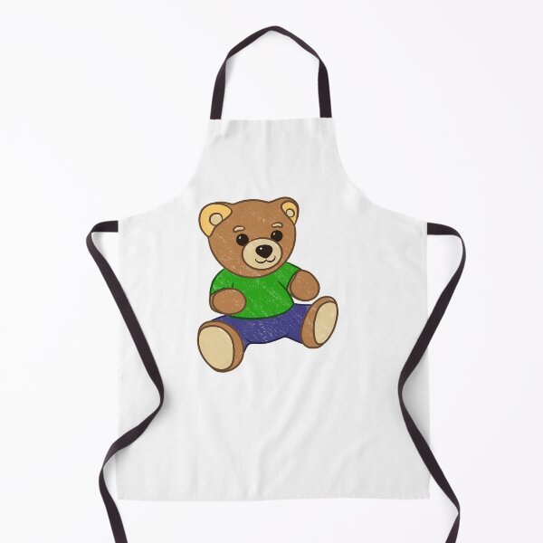 Item preview, Chalk teddy bear in green shirt designed and sold by RozhmarisArt.