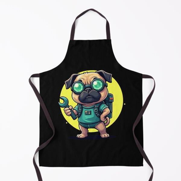 Item preview, Tech Engineer Pug – Cute Futuristic Dog Mechanic Cartoon Design designed and sold by Color Drift.