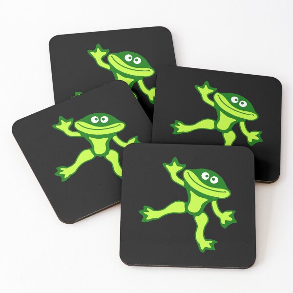 Item preview, Frog Waving Hands Greeting Dancing Cute Happy Smile designed and sold by shirt-o-mat.