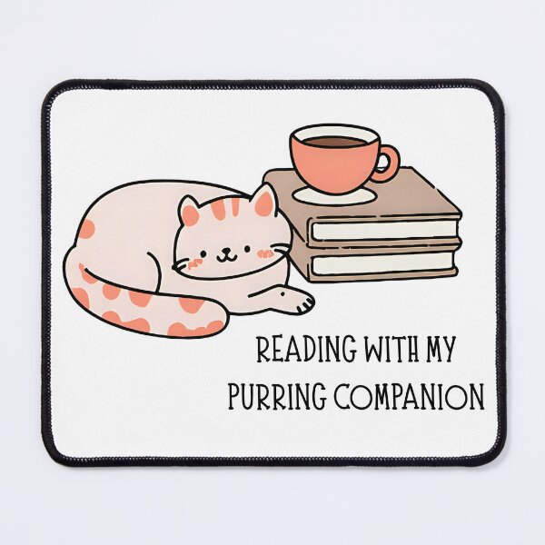 Item preview, Reading With My Purring Companion – Cat, Books & Coffee Vibes designed and sold by OpenHeartAF.