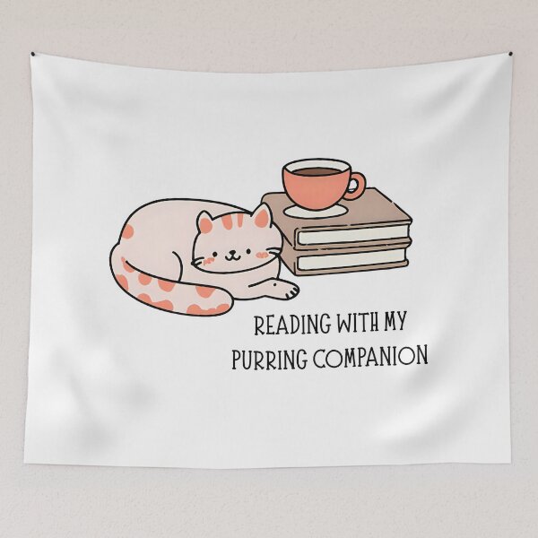 Item preview, Reading With My Purring Companion – Cat, Books & Coffee Vibes designed and sold by OpenHeartAF.