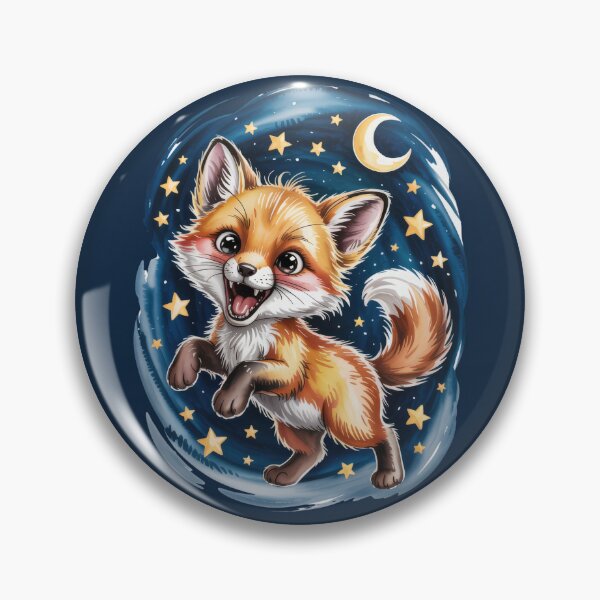 Item preview, Joyful Baby Fox Under Starry Night Sky designed and sold by bAIryBarn.