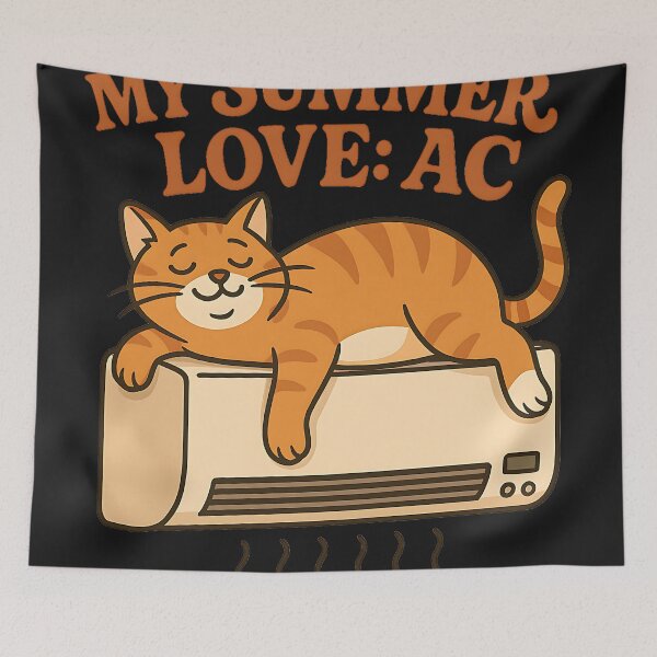Item preview, Cool Cat – Sprawled on the Air Conditioner designed and sold by Vortex shop.