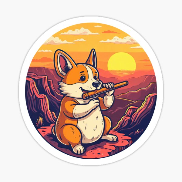 Item preview, Corgi's Canyon Concert: A Sunset Serenade designed and sold by ForeverPrintsOK.