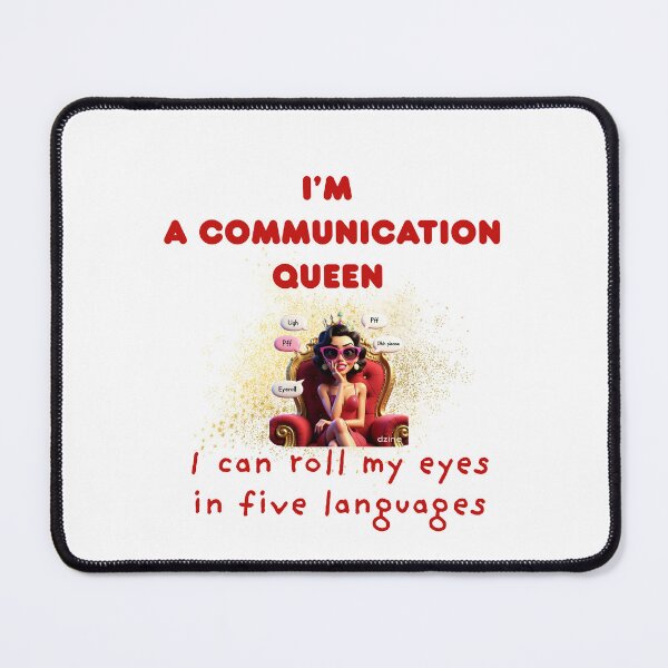 Item preview, Funny Communication Queen Shirt – Eye Roll Master in 5 Languages – Sarcastic Multilingual Quote Tee, communication queen shirt, sarcastic quote tee, funny women’s t-shirt, language humor shirt designed and sold by BrewtifulMugs.