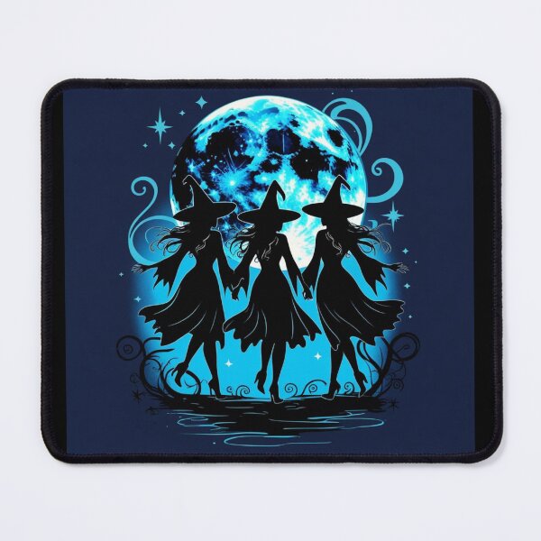 Item preview, Blue Three Witches Dancing Under the Moon designed and sold by MoonlitSpirit.