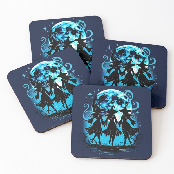 Item preview, Blue Three Witches Dancing Under the Moon designed and sold by MoonlitSpirit.