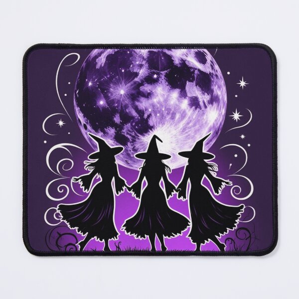 Item preview, Purple Three Witches Dancing Under the Moon designed and sold by MoonlitSpirit.