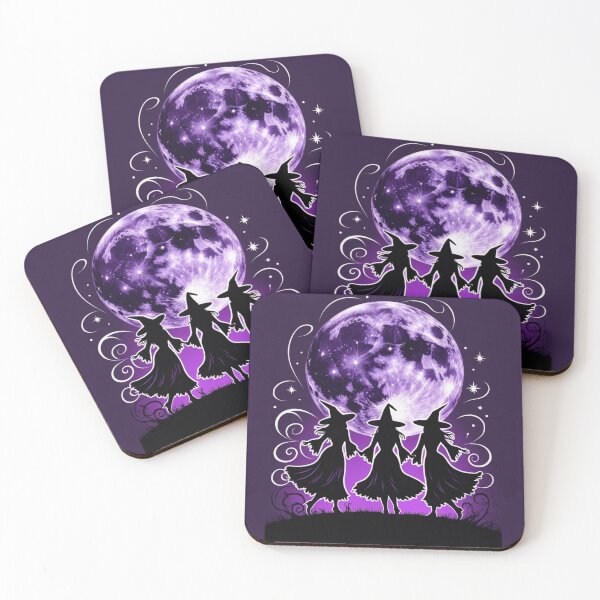 Item preview, Purple Three Witches Dancing Under the Moon designed and sold by MoonlitSpirit.