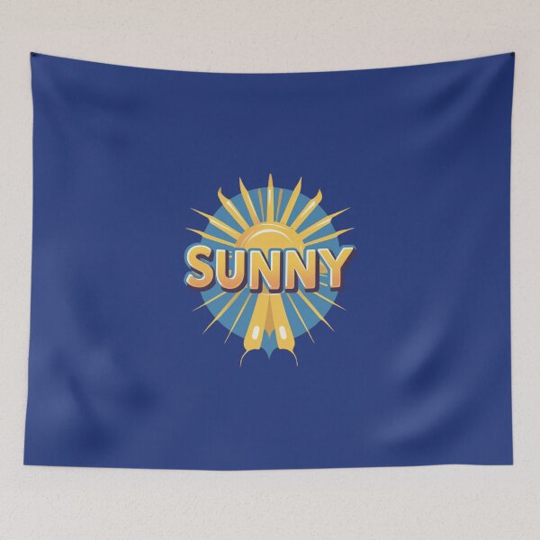 Item preview, Sunny Logo With Vibrant Blue Background designed and sold by Rue Market.
