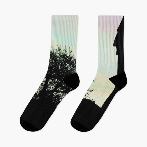 Item preview, Pastel sunset sky, silhouette neighborhood designed and sold by Dryft7.
