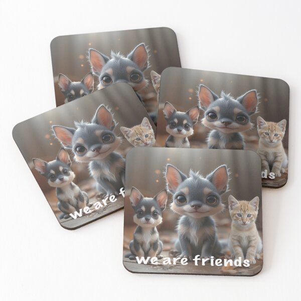 Item preview,  Dog puppy kitten we are friends designed and sold by Changeyourdesign.
