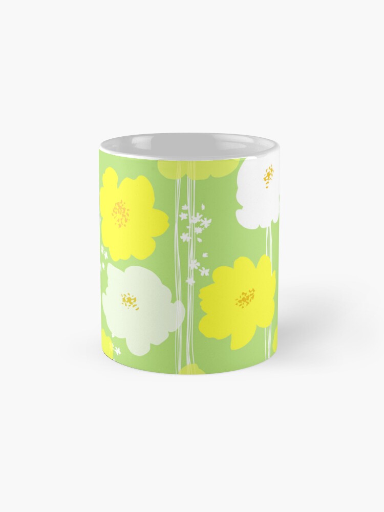 Thumbnail 4 of 6, Coffee Mug, Peony flowers: Yellow White designed and sold by MyBonShaBon.