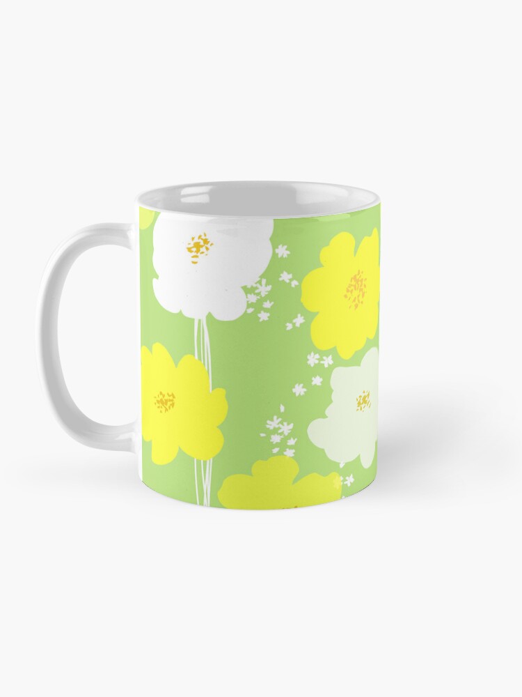 Thumbnail 3 of 6, Coffee Mug, Peony flowers: Yellow White designed and sold by MyBonShaBon.
