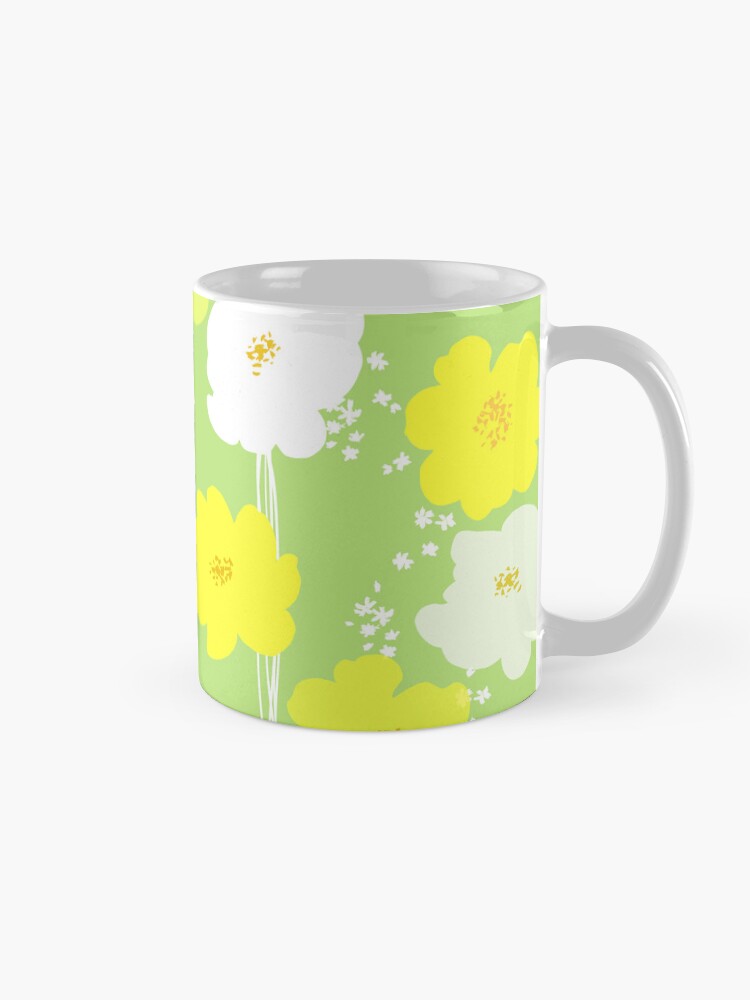Thumbnail 5 of 6, Coffee Mug, Peony flowers: Yellow White designed and sold by MyBonShaBon.