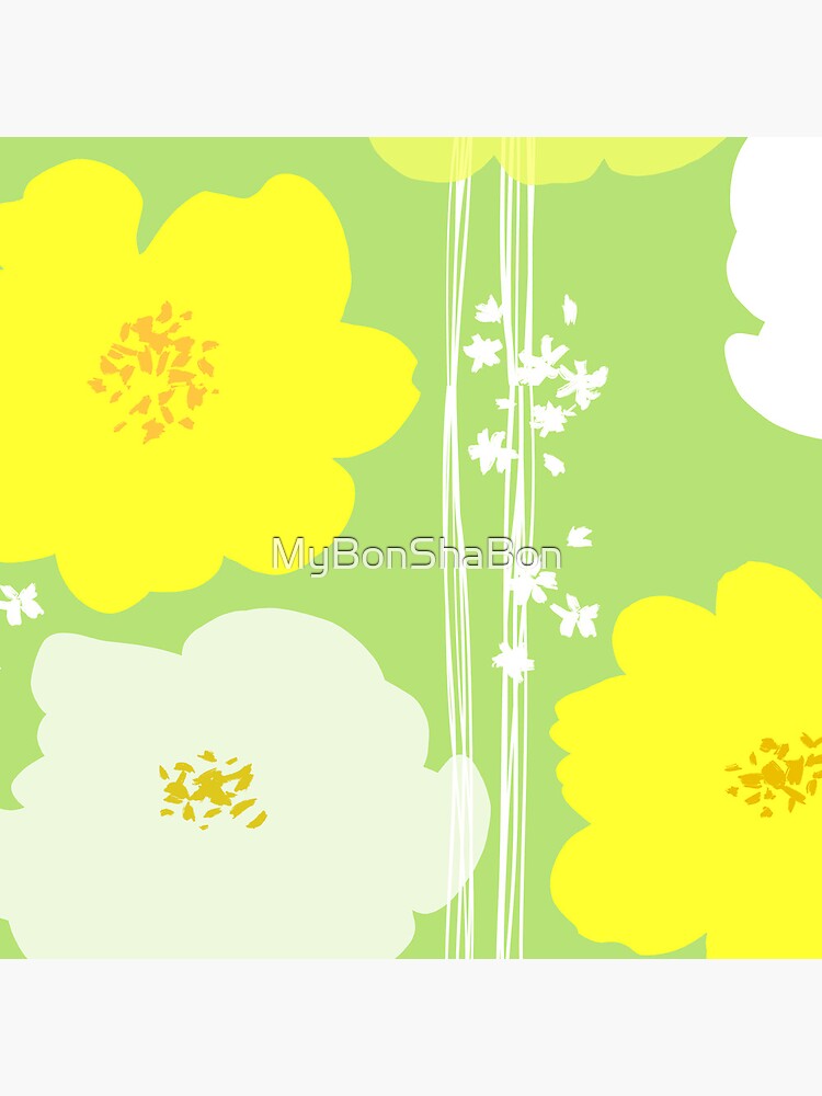 Thumbnail 4 of 4, Pillow, Peony flowers: Yellow White designed and sold by MyBonShaBon.