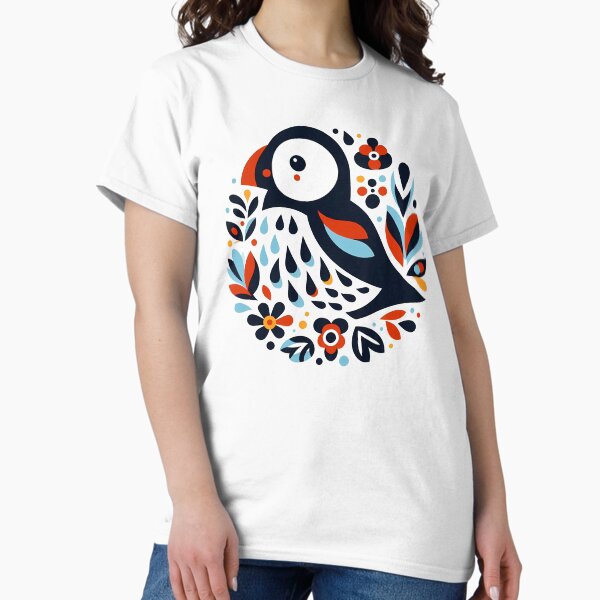 Item preview, Macareux moine à motifs - Art populaire scandinave par heidiannemorris © designed and sold by FOLK ART FUSION by heidiannemorris.