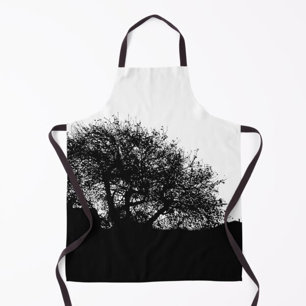 Item preview, Stark black and white silhouette of tree and building designed and sold by Dryft7.