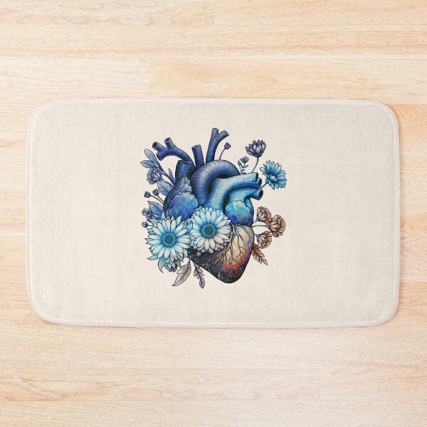 Item preview, Anantomy Heart watercolor, floral human heart illustration art, flowers,floral anatomy art designed and sold by Collagedream.