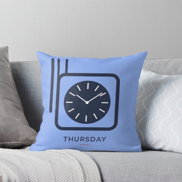 Item preview, Minimalist Clock Icon with Thursday Label designed and sold by Rue Market.