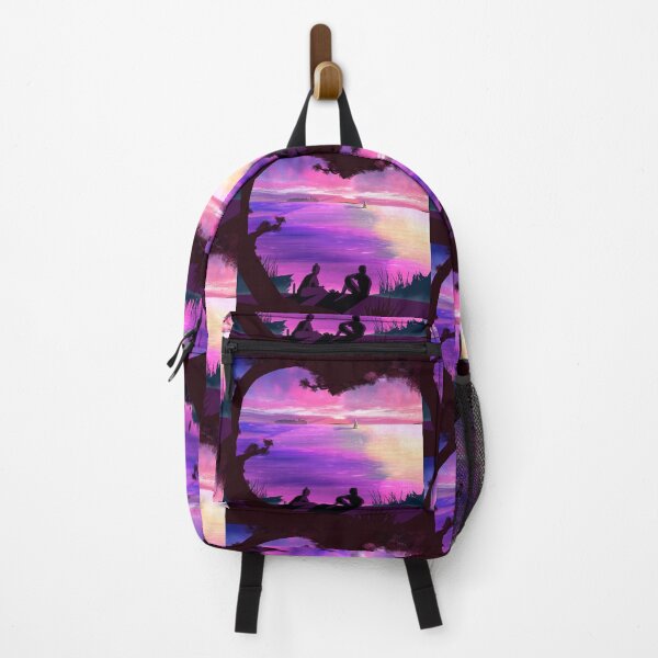 Item preview, Pink Sunset on the Waterfront – Contemplative Illustration designed and sold by Fran Studio.