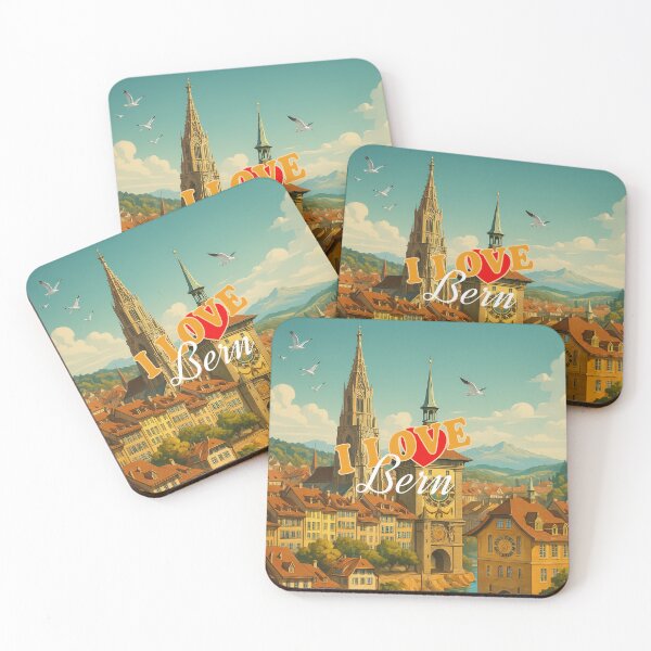 Item preview, Greetings from BERN Switzerland - Modern Colorful City View designed and sold by Earth Celebration Designs.