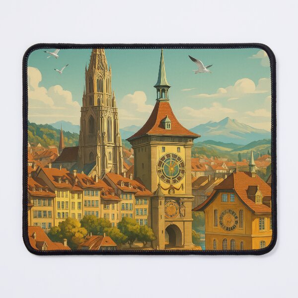 Item preview, Greetings from BERN Switzerland - Modern Colorful City View designed and sold by Earth Celebration Designs.