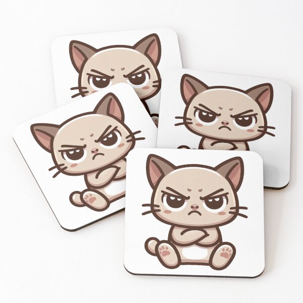 Item preview, Grumpy Cartoon Cat - Angry Mood Animal Drawing designed and sold by Confuzz1ed.