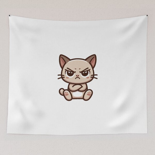 Item preview, Grumpy Cartoon Cat - Angry Mood Animal Drawing designed and sold by Confuzz1ed.