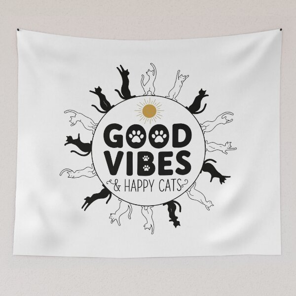 Item preview, Good Vibes & Happy Cats designed and sold by Amir Faysal.