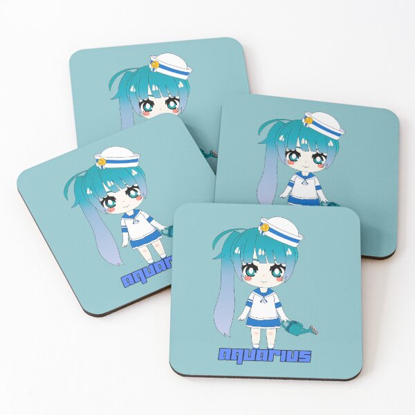 Item preview, Quirky Chibi Aquarius Zodiac Anime Art designed and sold by chibeechibee.