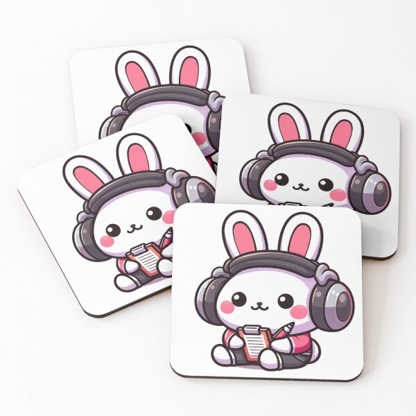 Item preview, Study Bunny Cartoon with Headphones – Cute School Rabbit Design designed and sold by Confuzz1ed.