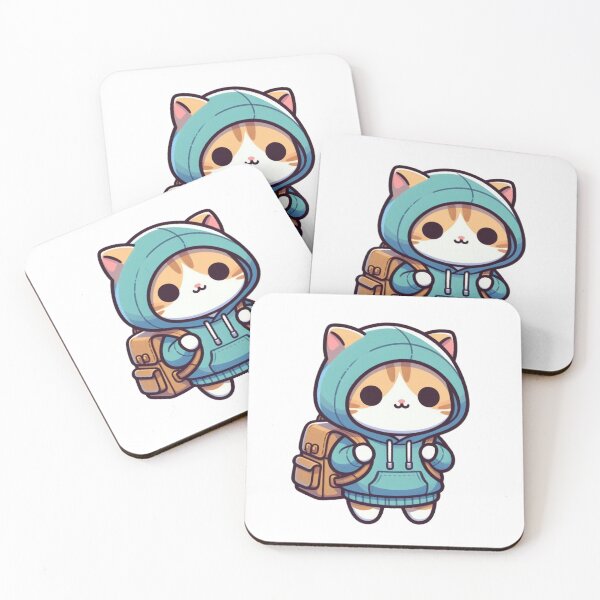 Item preview, Cool Cartoon Cat with Backpack – Student Animal Vibes designed and sold by Confuzz1ed.