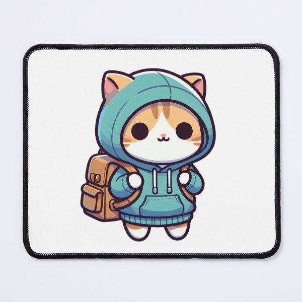 Item preview, Cool Cartoon Cat with Backpack – Student Animal Vibes designed and sold by Confuzz1ed.