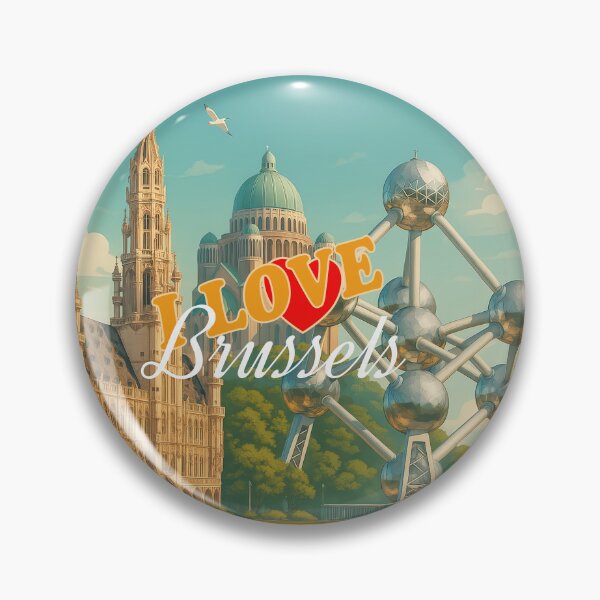 Item preview, Greetings from BRUSSELS Belgium - Modern Colorful City View designed and sold by Earth Celebration Designs.