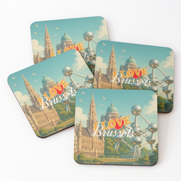 Item preview, Greetings from BRUSSELS Belgium - Modern Colorful City View designed and sold by Earth Celebration Designs.