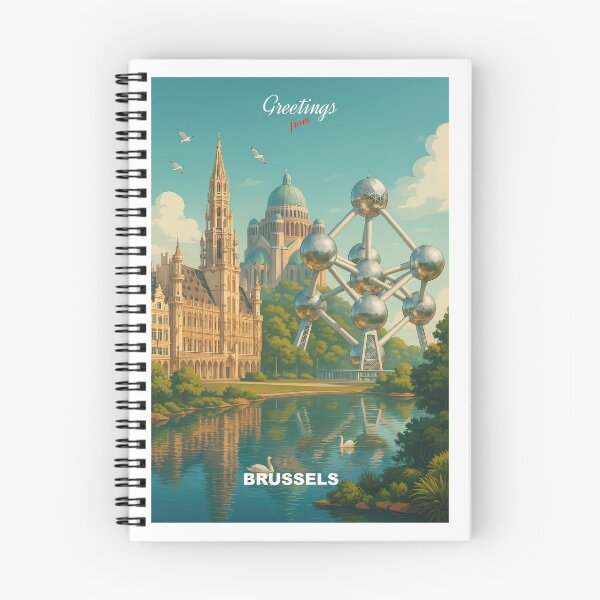 Item preview, Greetings from BRUSSELS Belgium - Modern Colorful City View designed and sold by Earth Celebration Designs.