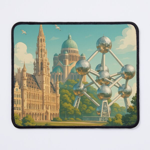 Item preview, Greetings from BRUSSELS Belgium - Modern Colorful City View designed and sold by Earth Celebration Designs.