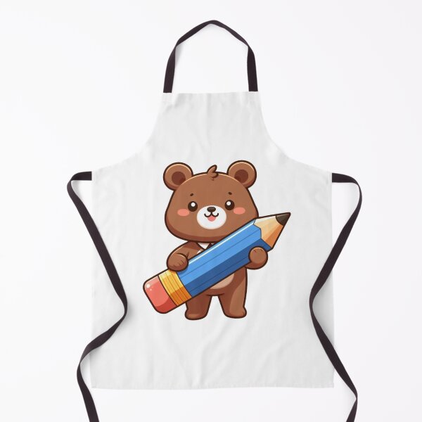 Item preview, Cute Cartoon Bear with Pencil – School Supplies Animal Design designed and sold by Confuzz1ed.