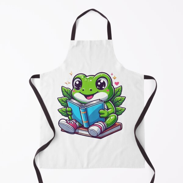 Item preview, Cartoon Frog Reading a Book – Whimsical Study Animal Art designed and sold by Confuzz1ed.