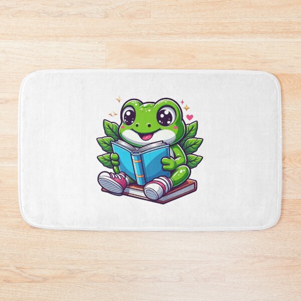 Item preview, Cartoon Frog Reading a Book – Whimsical Study Animal Art designed and sold by Confuzz1ed.